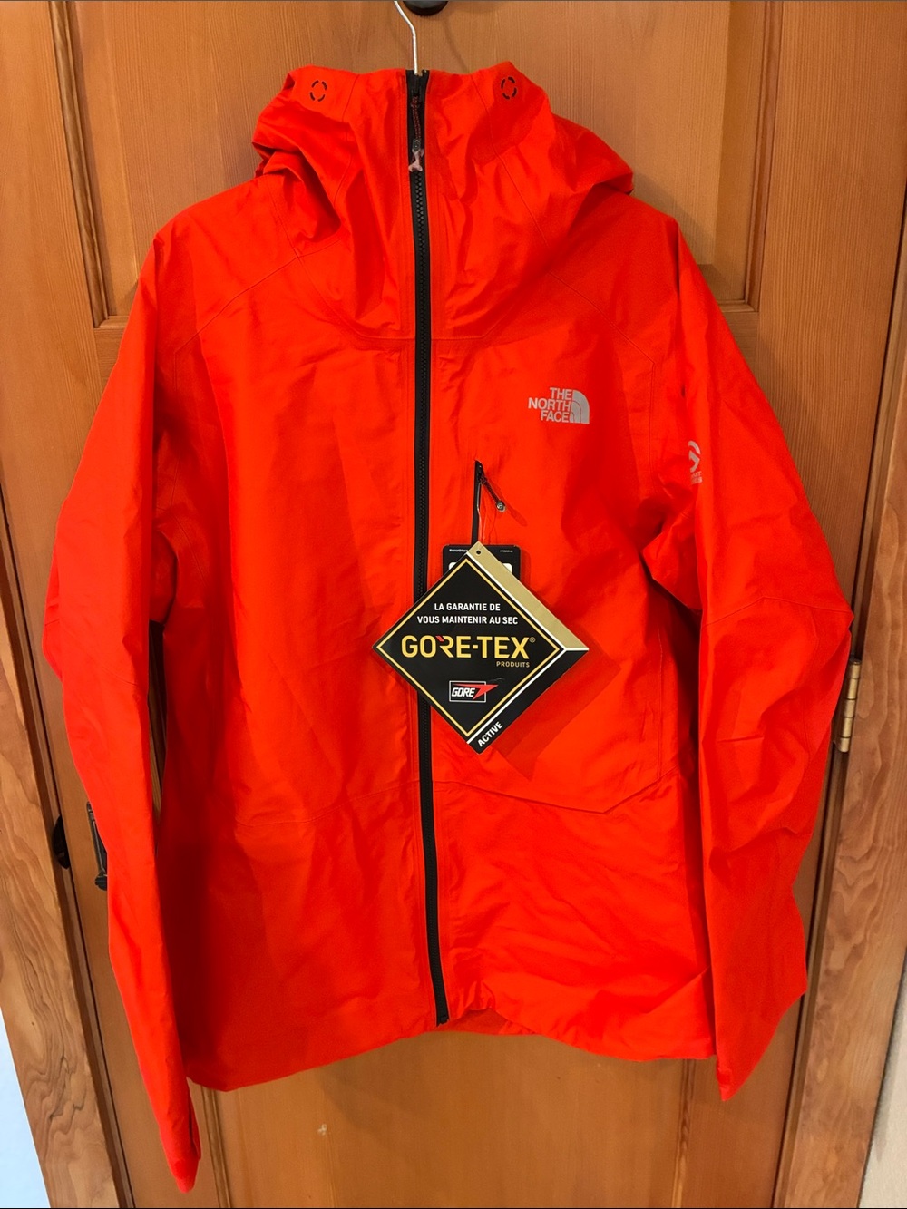 The North Face Men’s Red/Orange Gore‑Tex Hooded Hard Shell Jacket